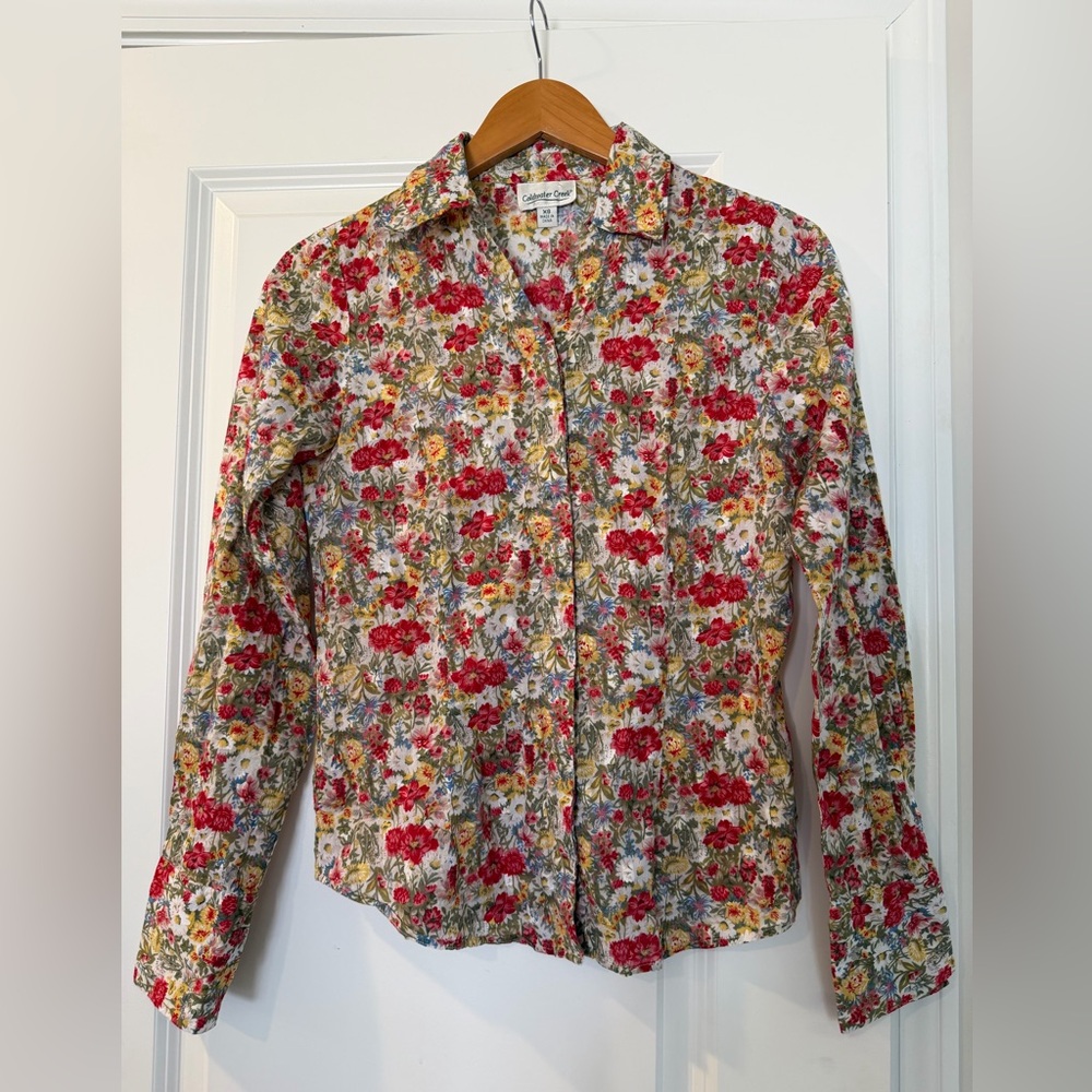 Floral Spring Button-Up Woman’s Shirt Coldwater Creek
